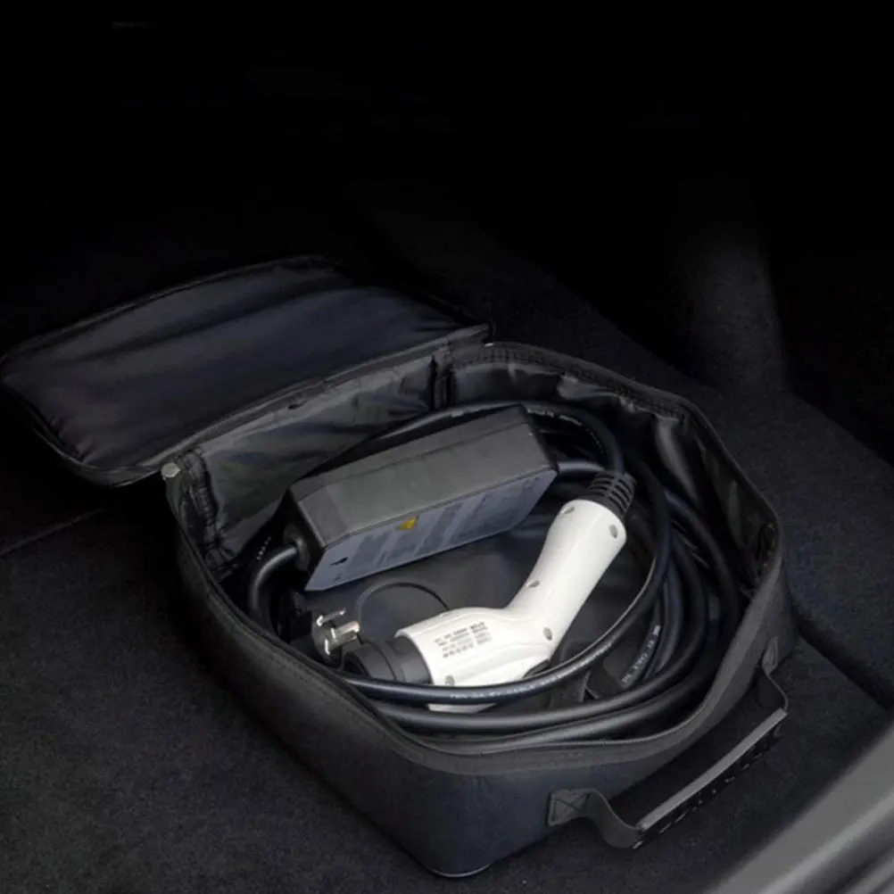 

Charging Cable Storage Bag Ev Cables Management Black Cord Organizer Pouch Travel Daily Use Portable Polyester Car Accessory