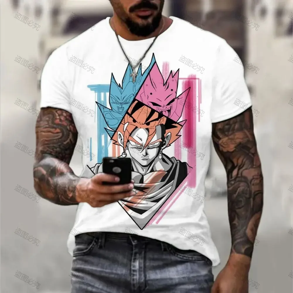 

Dragon Ball Z Goku 2024 Men's T Shirt Vegeta Trend Fashion Y2k Tops T-shirts New Parent-child Wear Short Sleeve Cartoon Summer