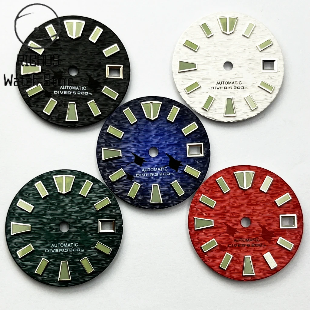 NH35 29mm Dial Sterile Watch Dial Green Luminous Fit NH35 3/3.8 O\'Clock Crown Automatic Movement Watch Assembly Parts
