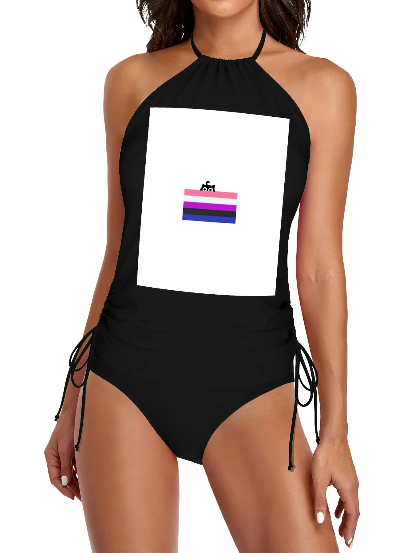 

Cat Genderfluid pride Split Swimsuit Set Women's beach cover-up Bikini for women swimming suits woman beach wear for woman