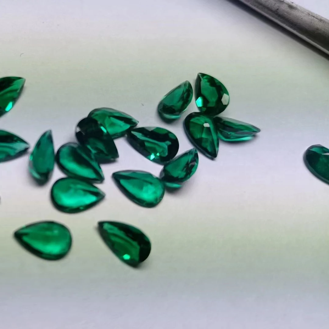 

10PCS/Lot Lab Grown 6*8mm Zambia Green Emerald