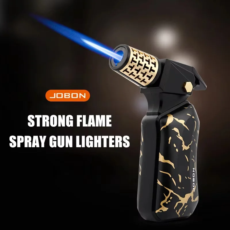 JOBON Strong Blue Flame Cigar Lighter Security Locking Design Metal Multi-Functional Recyclable inflation Windproof Spray Gun