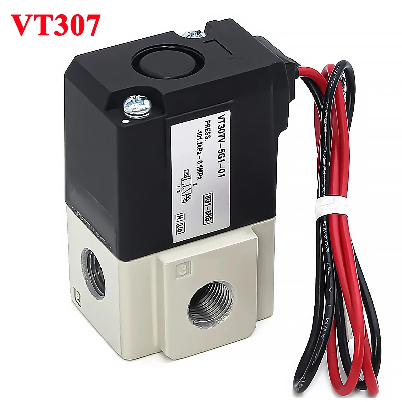 VT307V High-frequency Vacuum Solenoid Valve 24V 220V 3/2 Way Negative Pressure Control Pneumatic Valve VT307-5G-02 VT307-4G-01