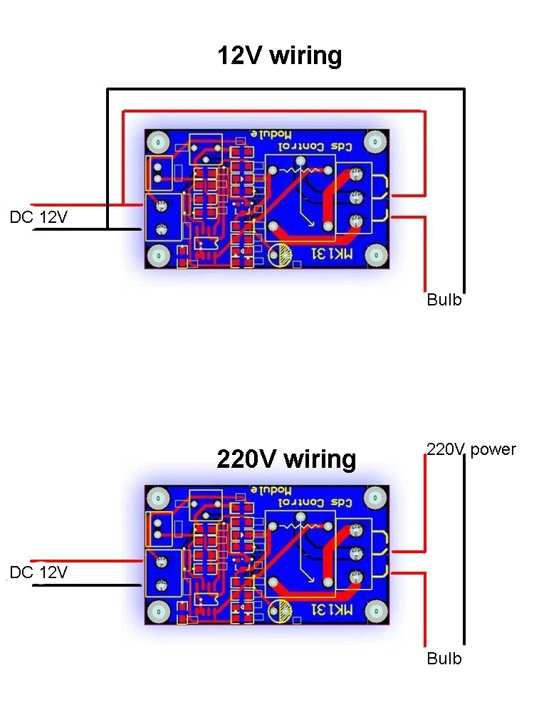XH-M131 DC 5V 12V 10A Light Control Switch Photoresistor Relay Module Detection Sensor  brightness Automatic Control Module