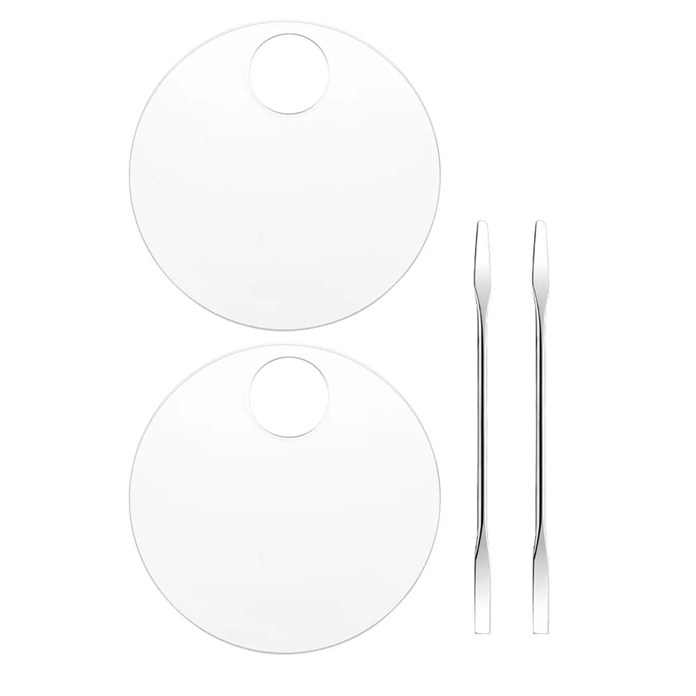 

2 set Simple Color Palettes Transparent Acrylic Paint Tray For Mixing Foundation Nail Art Painting Diy Tools Art Supplies