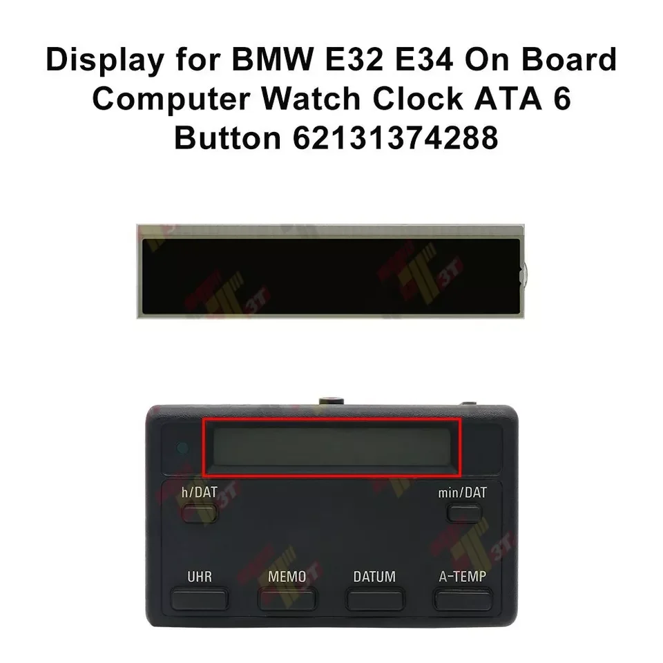 

Дисплей приборной панели для BMW E32 E34, бортовой компьютер, часы ATA, 6-кнопочный 62131374288
