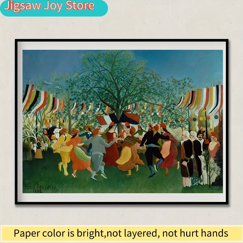 Rompecabezas de fantasía de la selva de Henri Rousseau - Rompecabezas grande de 15x10 pulgadas, desafiante para adultos con vibrante arte de la selva tropical