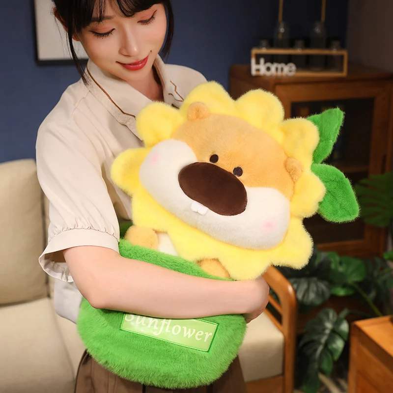 Jogo de Bonecas Vegetais e Animais, Macio, 25-45cm, Verde, Panela, Hamster, Girassol, Almofadas, Natal, Presente de Aniversário, Decoração