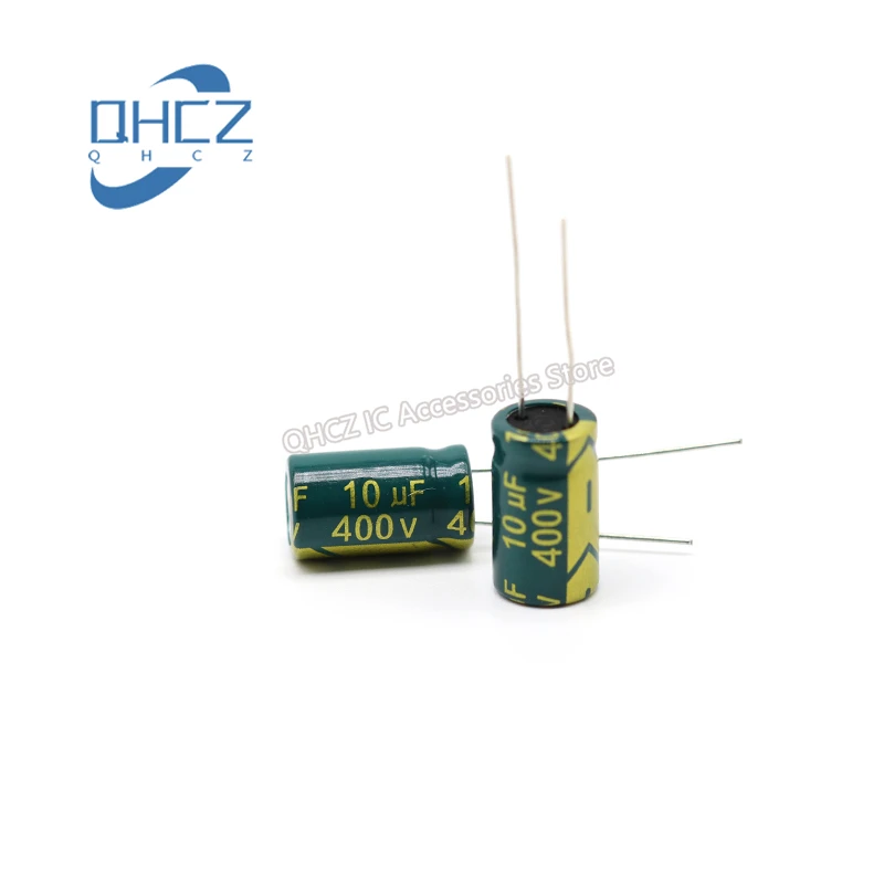 

10pcs 400V 10UF high frequency low resistance long life LED switching power supply DIP electrolytic capacitor 10UF 400V 10X17