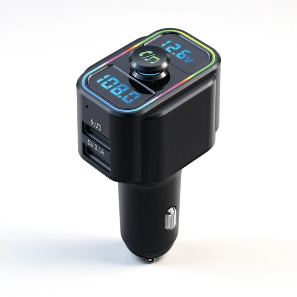 Car Bluetooth Receiver U Disk Read Digital Display Car Mobile Phone Adapter FM Transmitter for Cellphones Charging in Car