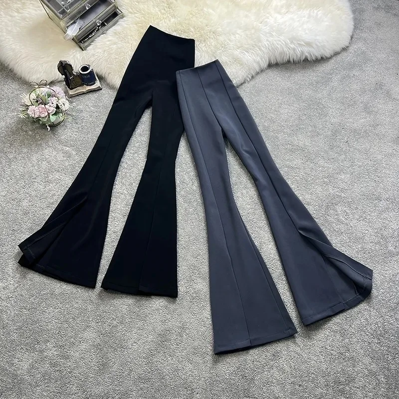 Women's High Waist Spring Autumn New Black Elastic Waist Straight Casual Pants Woman Pants Pants for Women Women Y2k Clothes