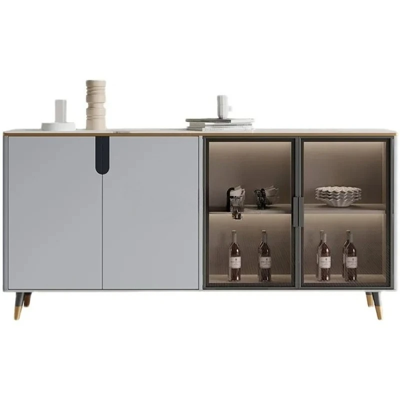 Italian light luxury rock slab dining side cabinet modern simple living room wall dining room wine cabinet