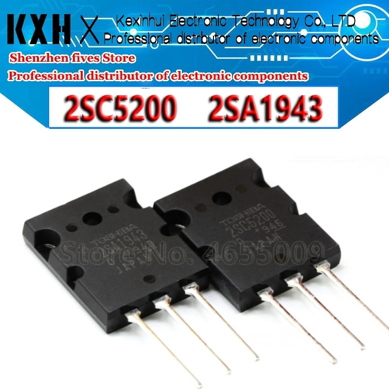 5PCS 2SC5200 TO-3P C5200  2SA1943 A1943 TO-3PL 2SA1943 A1943