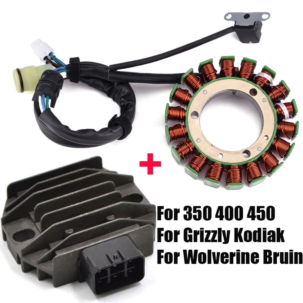 

Motorcycle Stator Coil + Voltage Regulator Rectifier For Yamaha YFM350 YFM400 YFM450 YFM 350 450 Grizzly Kodiak Wolverine Bruin