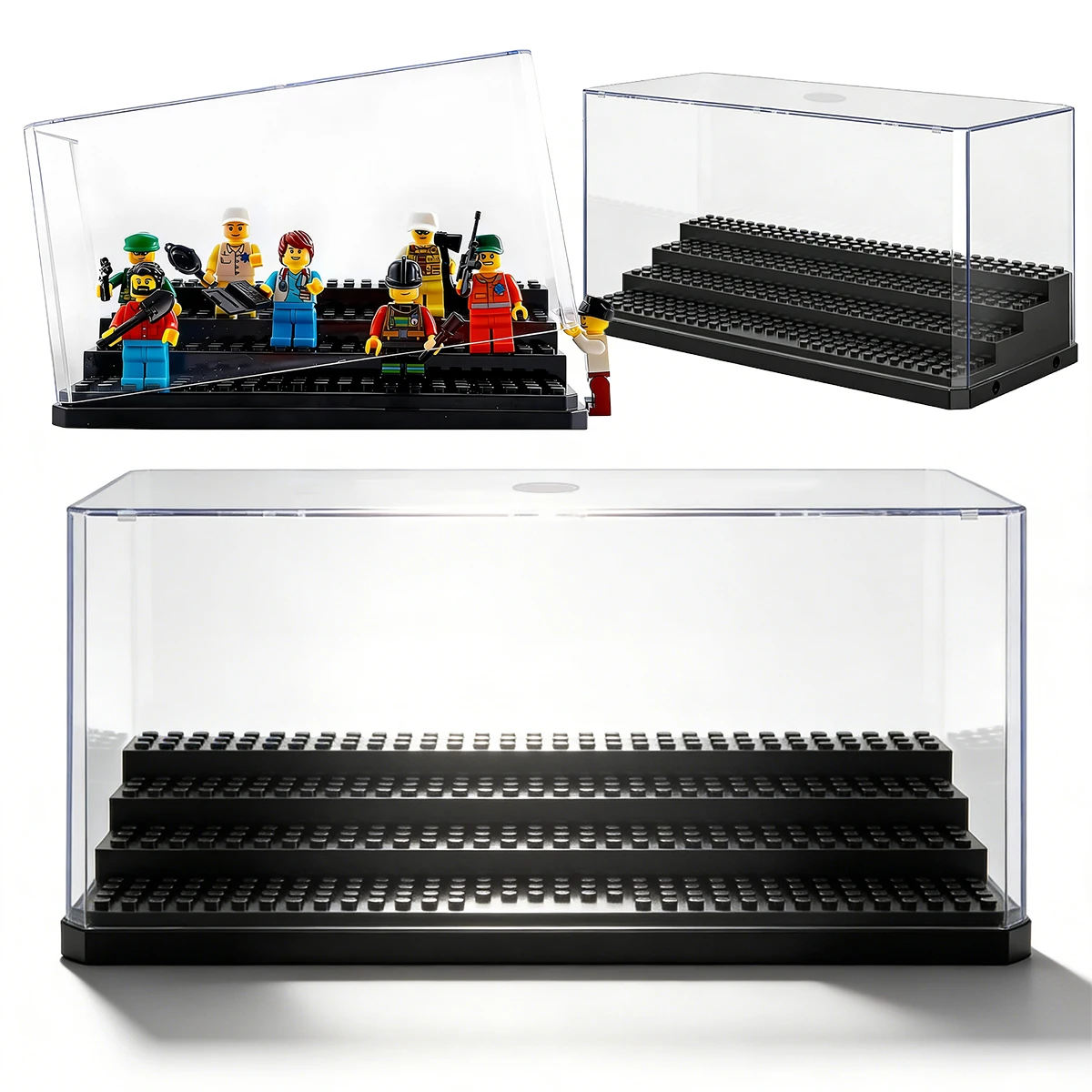 Acrylic Display Case for Lego Minifigures Clear Acryl Box, ABS Base Plate, Can Be Stacked Organizer & Dustproof Storage Cabinet - view 4