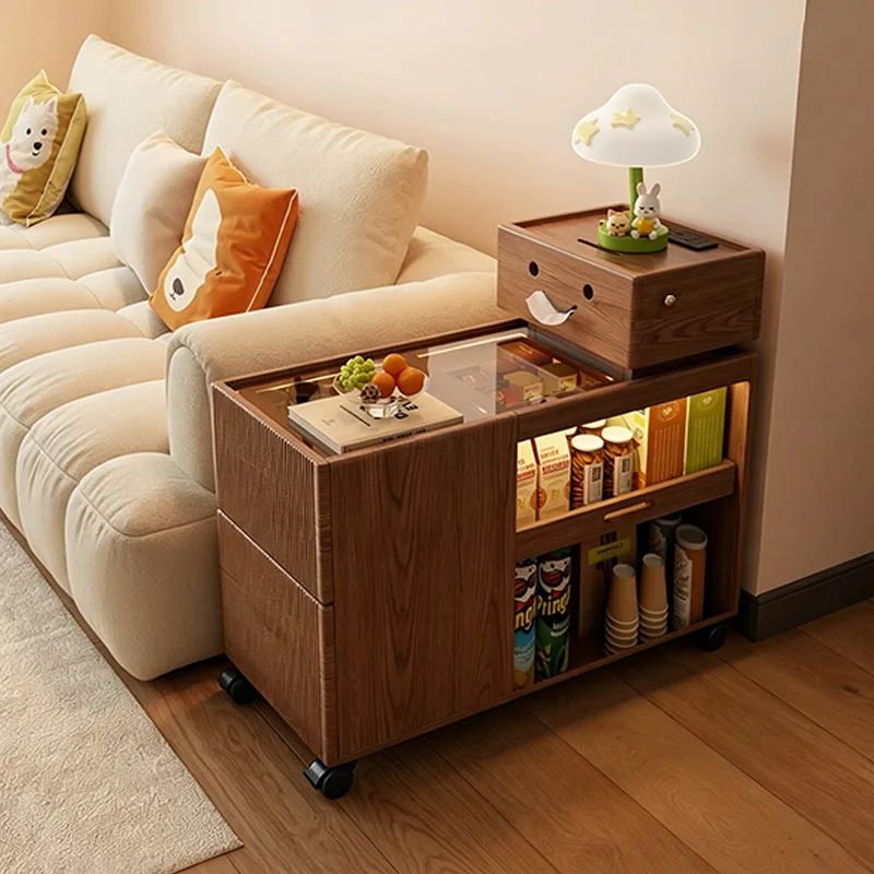 LH solid wood sofa side cabinet, tea table cabinet, tissue box, integrated living room storage side table