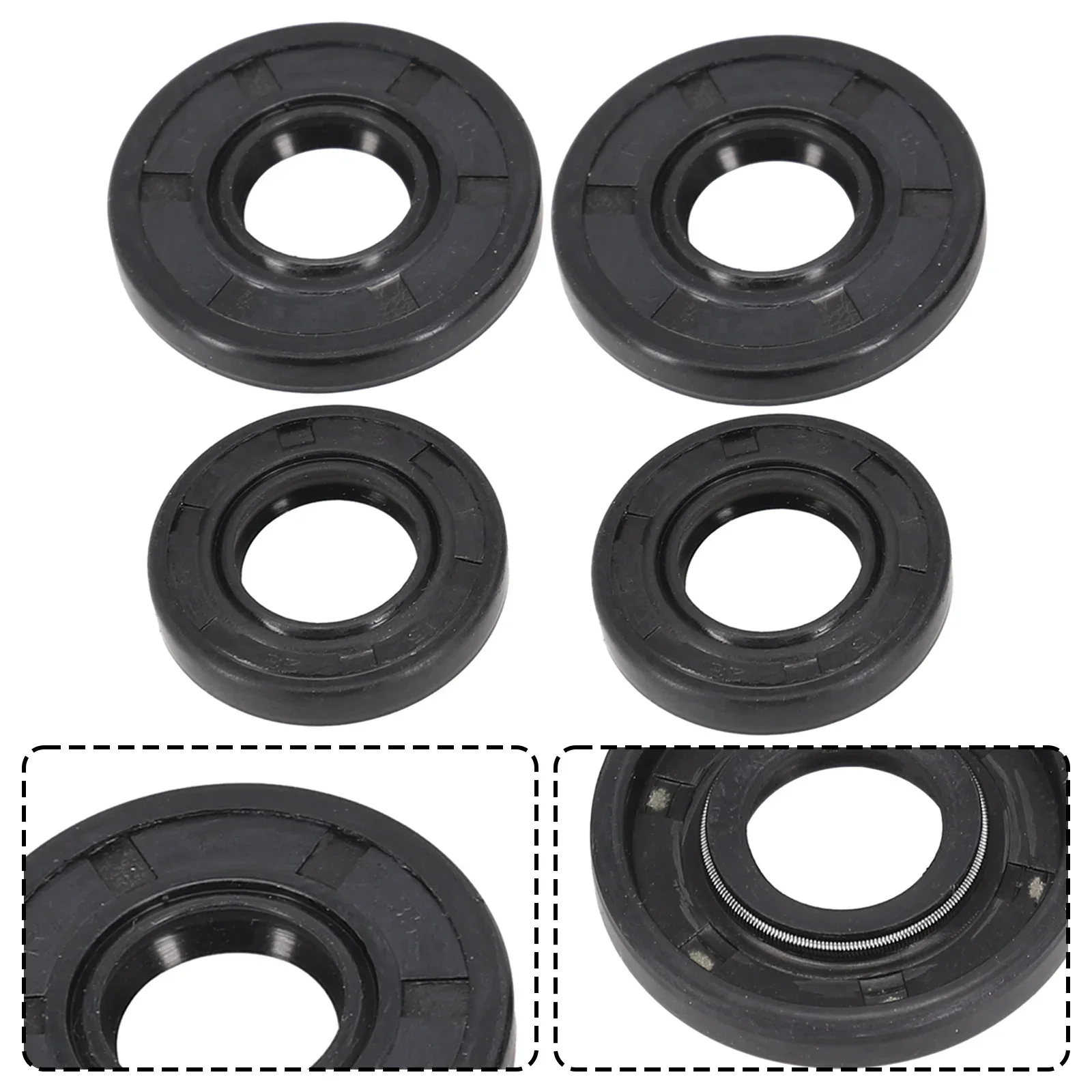 4Pcs Chainsaw Oil Seal Set 15*35*4.5mm 15*28*4.5mm For 45 52 5800 45cc 52cc 58cc Chainsaw Parts Garden DIY Tool Accessories