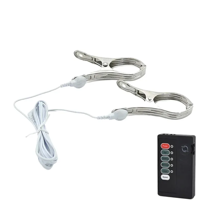 Vagina Stimulator Electric Shock Labia Clips Nipple Clamps Stimulation Breast Clip Sex Toys for Couples Accessories Body Massage