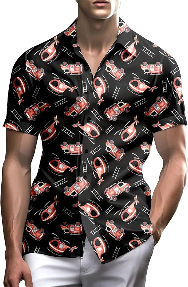 

Hawaiian Men's Shirt Casual 3D Printing Tee 2026 New Funny Fruit Summer Blouse Lapel Short Sleeves Shirts Tops Y2k Loose Blouse