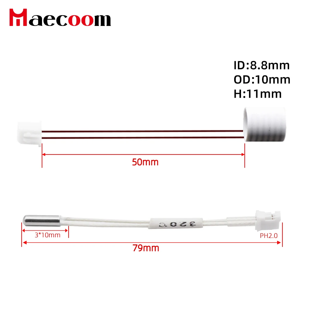 For Creality K1/ K1 Max Hotend Ceramic Heating Tube 24V60W 300°C Thermeistor sensor High Thermal Conductivity for K1 MAX K1