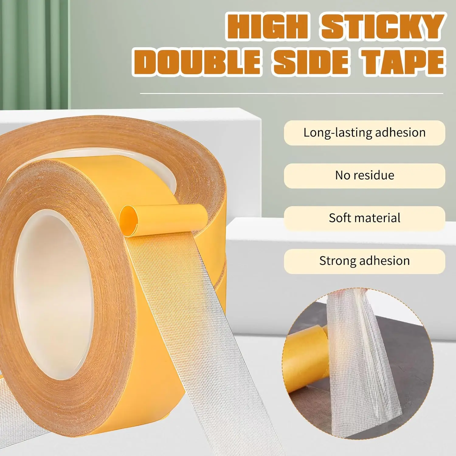 Grid double-sided tape, used for making DIY crafts, pasting photos, fixing carpets, office decoration, without adhesive residue