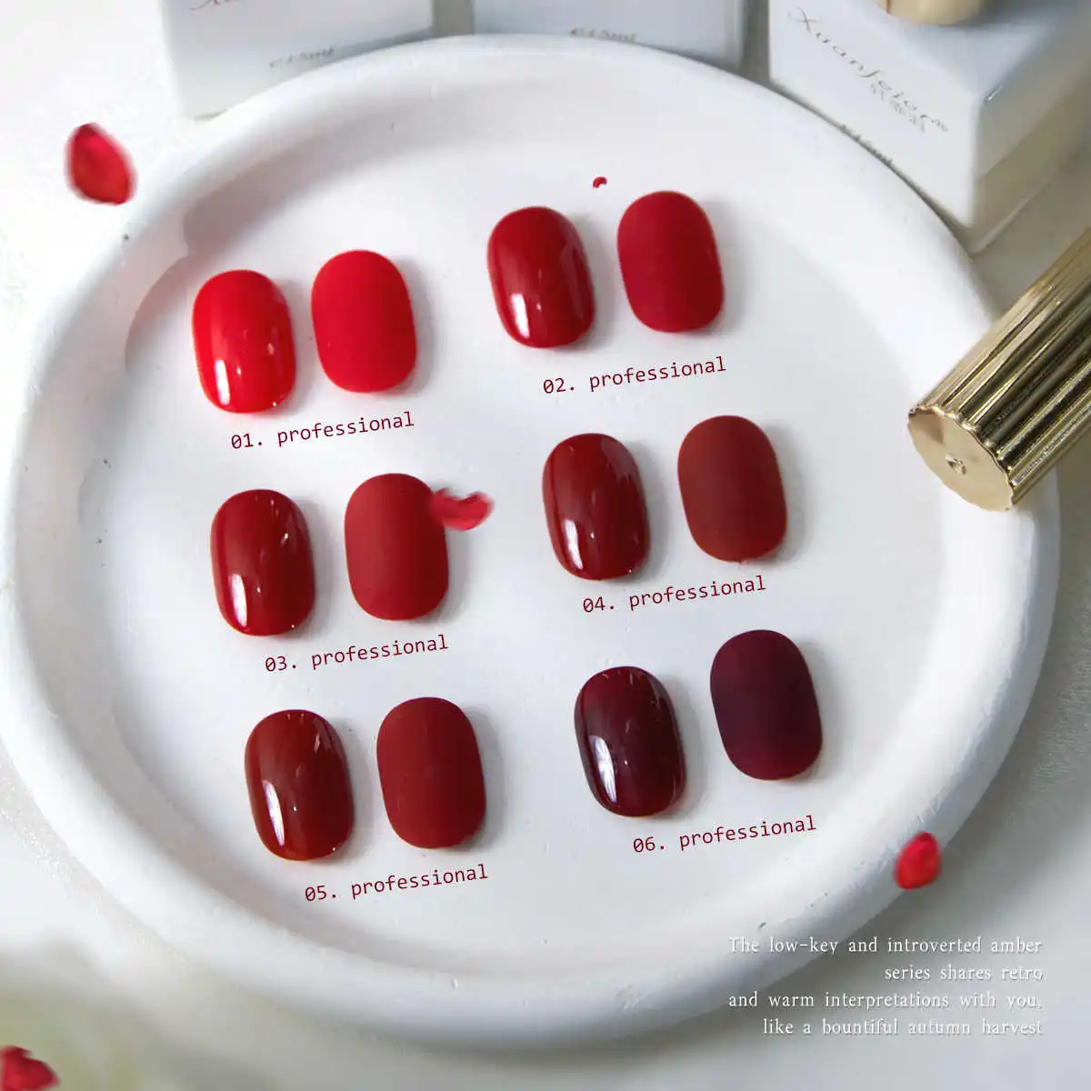 XUANFEIER 8 Colors New Year's Red Nail Gel Nail Shop 2024 New Professional Hot item Fashion Nail Art Kit Nail Salon Wholesale