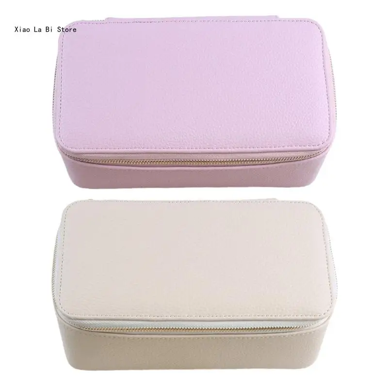 Jewelry Storage with Secure Zippered Pockets Valuables Container Box XXFD