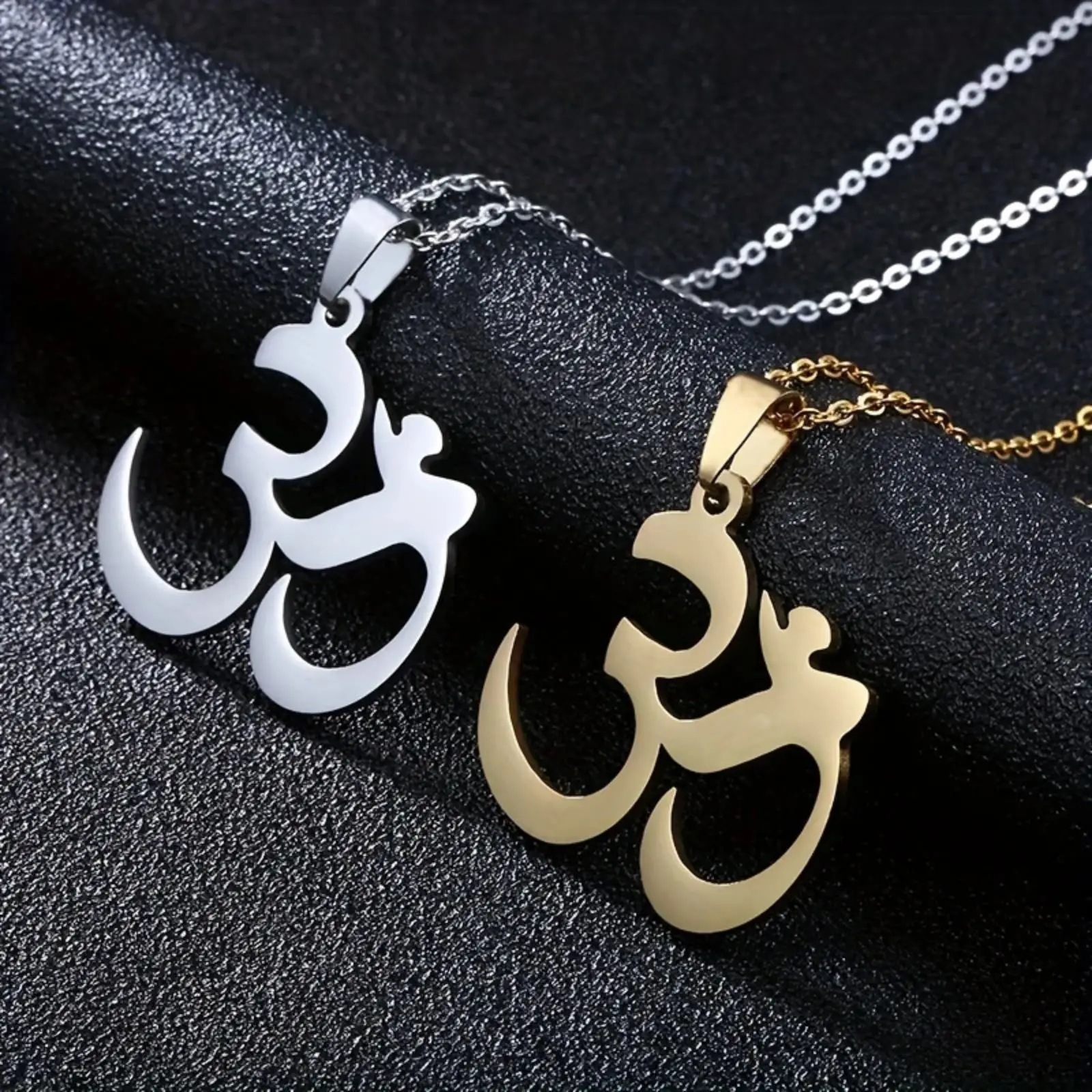 Om-Symbol Anhänger Halskette Edelstahl Hindu Yoga Aum Symbol Halsketten Spiritueller Meditationsschmuck für Männer und Frauen – Detail 5