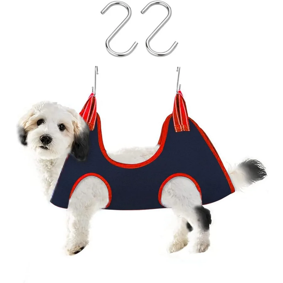 Dog Grooming Hammock Harness Pet Hammock for Grooming with 2 S Hooks Dog Sling Harness for CatsDogs Teeth Cleaning Shower il Cl