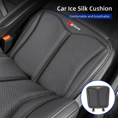 Imagen 2 del producto Cojín de seda de hielo para asiento de coche, funda protectora para respaldo de asiento, accesorios para Audi RS5 RS6 Airoad A3 Q5 Q7 Q3 A4 A6 A5 A1 A8 Q8 Q2 A7