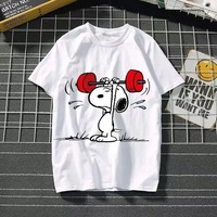 2025 New Summer Snoopy T Shirt Cartoon Short Sleeved Tees Tops Harajuku Tshirt Men Streetwear Pullover Clothes Men's Clothing