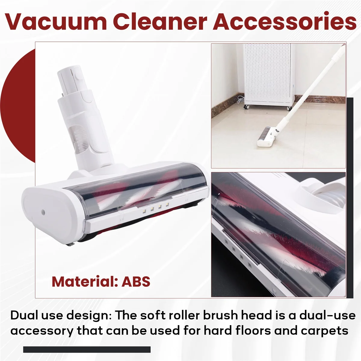 Elektrischer Bürstenkopf für Xiaomi K10/G10 Xiaomi 1C Dreame V8/V9B/V9P/V11/G9 Teppichbürste Staubsauger Teile-LITE