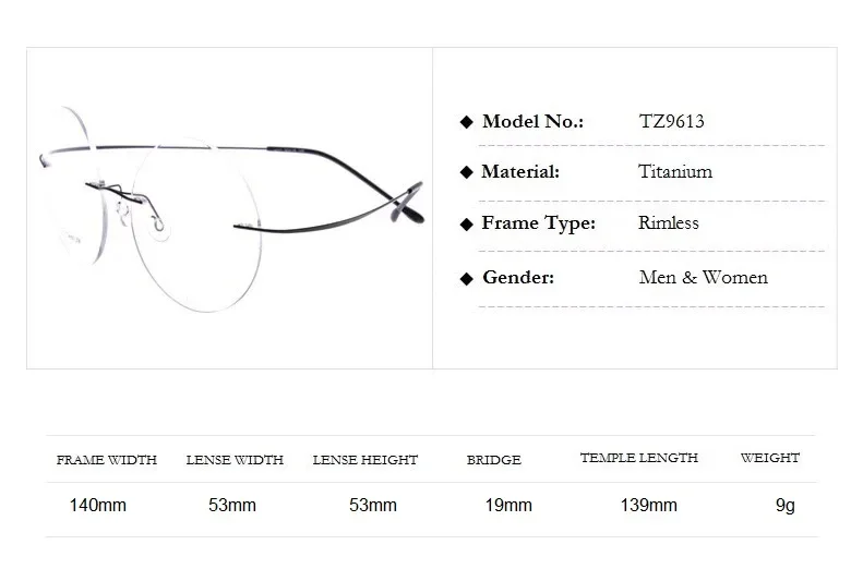 Chashma Titanium Rimless Eyeglasses Ultra Light Myopia Round Vintage Glasses Optical Frame for Male and Women