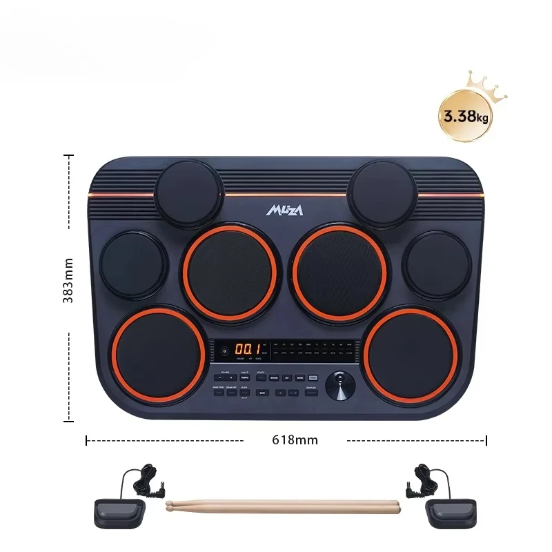 Magic Shark DD325 Full Mesh Compact Portable Electronic Drum Kit for Outdoor Performance with Rubber Drum Heads
