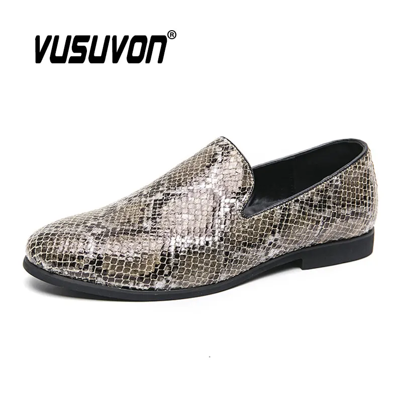 

Men Loafers Fashion Figure Split Leather Casual Dress Flats Slip-On Classic Footwear Big Size 38-46