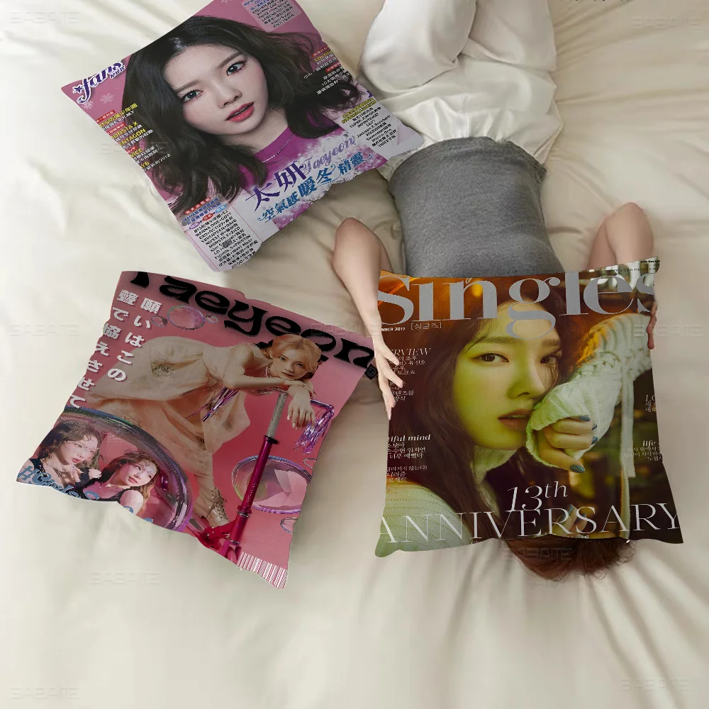 Korea T-Taeyeon Pillow Gifts Home Office Furnishings Bedroom Sofa Car Cushion Cover Case 45x45cm