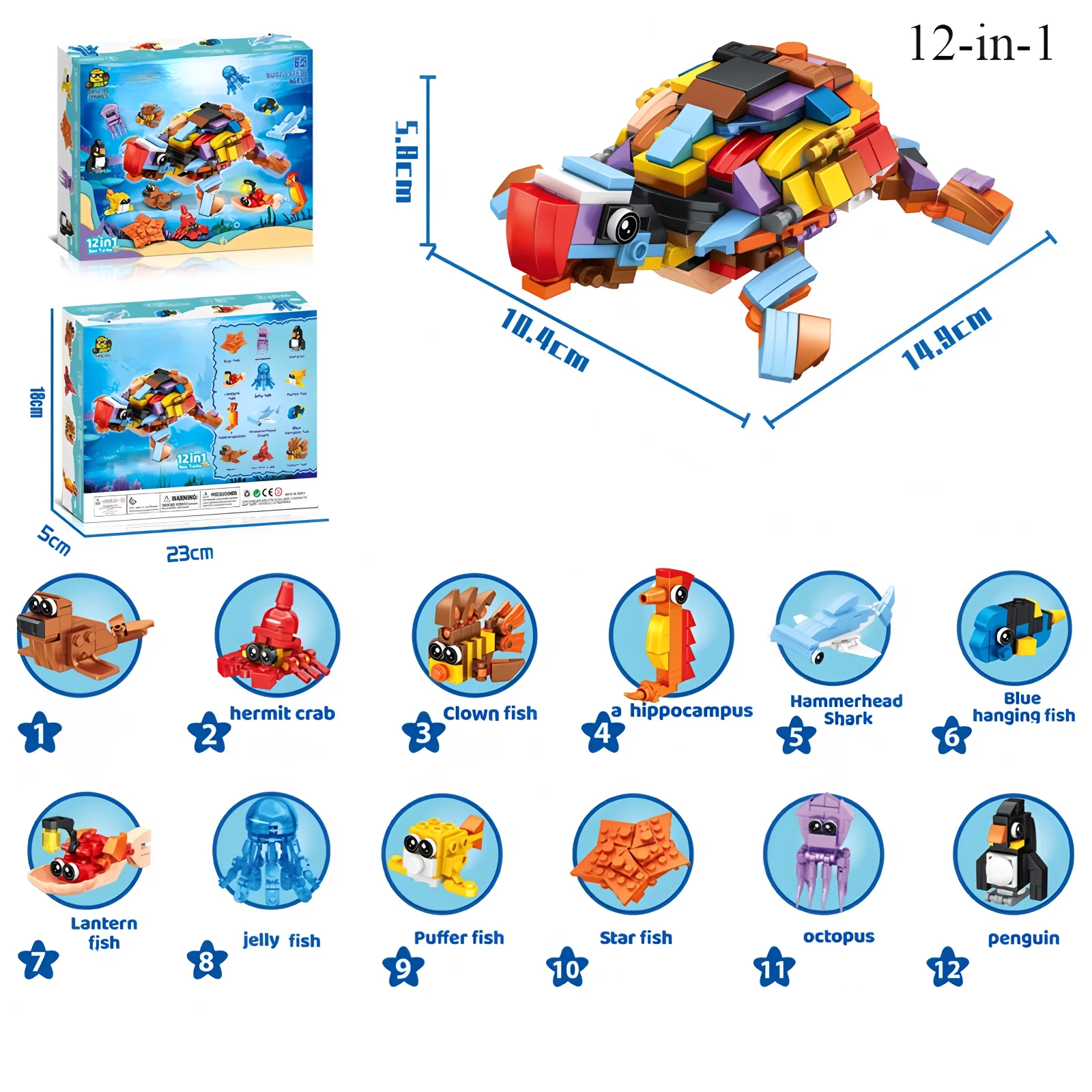 Neues 12-in-1-Dinosaurier-Baustein-Modell, Lernspielzeug für Kinder, Geburtstagsgeschenk, Weihnachtsgeschenk – Detail 8