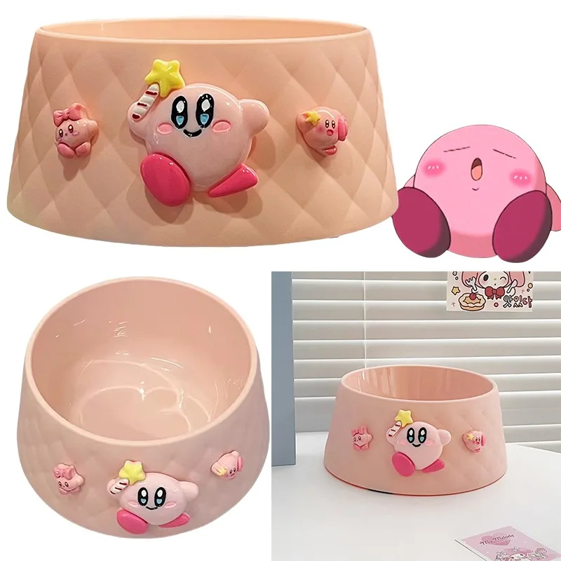 

Star Kirby Pet Bowl Anime Characters Anti Knock Neck Protection Cat Dog Bowl Clean and Sanitary Drinking Bowl Cute Creative Gift