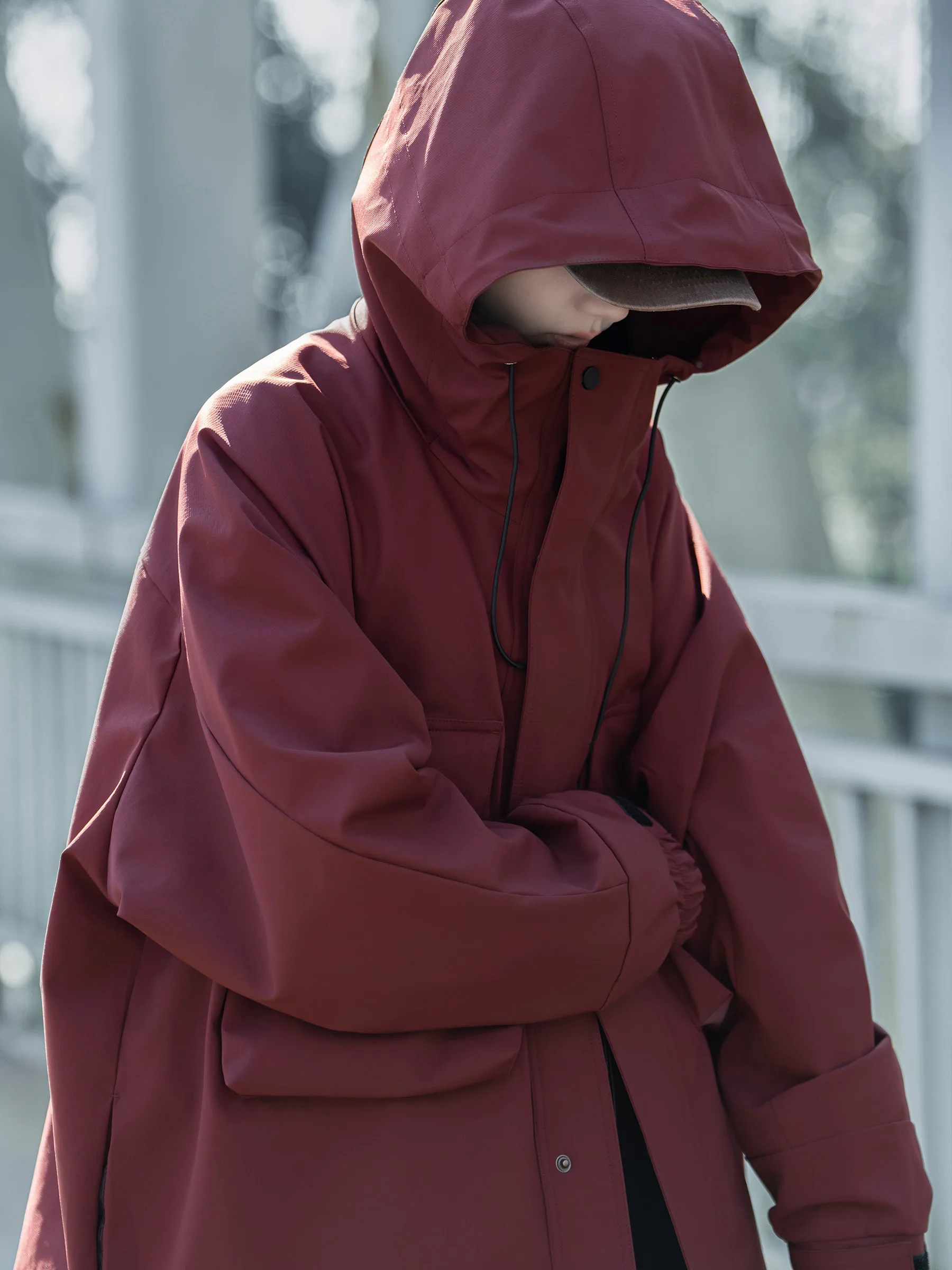 AOGZ Unisex Outdoor Jacket with Large Pockets Spring Autumn Riding Hiking Couple Hooded Windproof Polyester Fiber Long Sleeve...