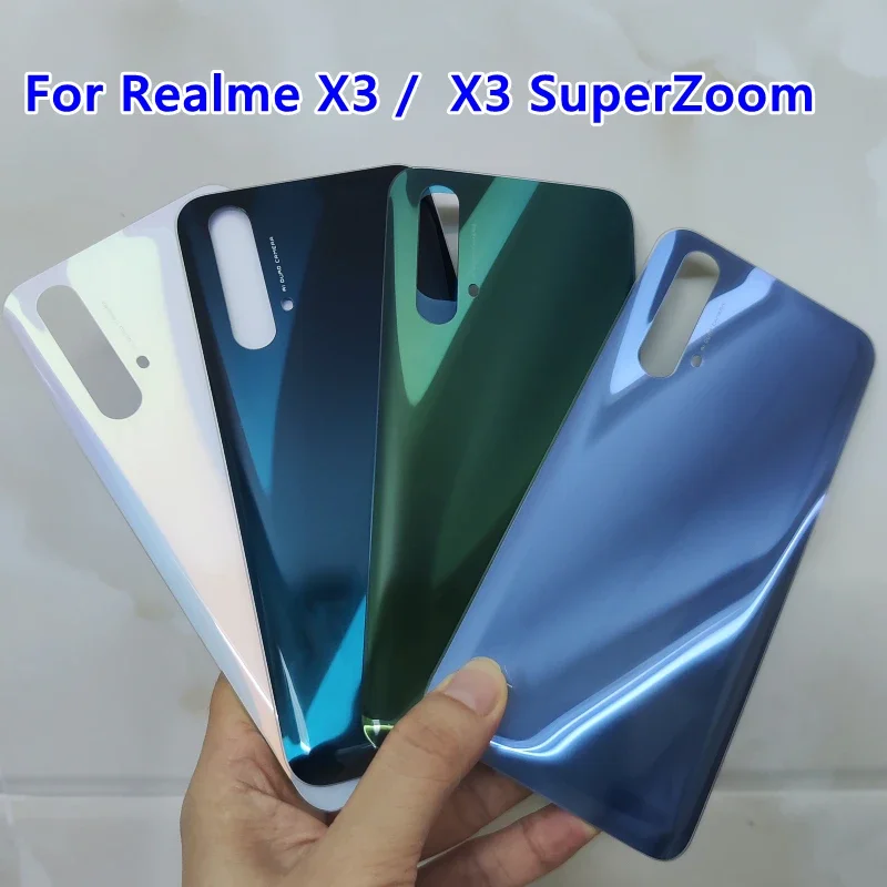 New For OPPO Realme x3 Back Battery Cover Rear Housing Door Glass Case Replacement For Realme X3 SuperZoom RMX2142 Battery Cover