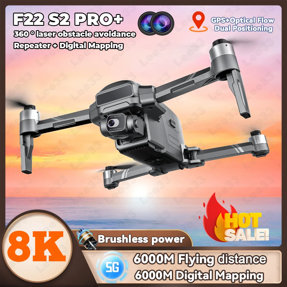 SJRC F22S GPS Drone Upgraded 6KM 8K Gimbal Camera GPS Obstacle Avoidance Wifi 5G FPV Transmission Anti Shake Sony EIS RC Drones