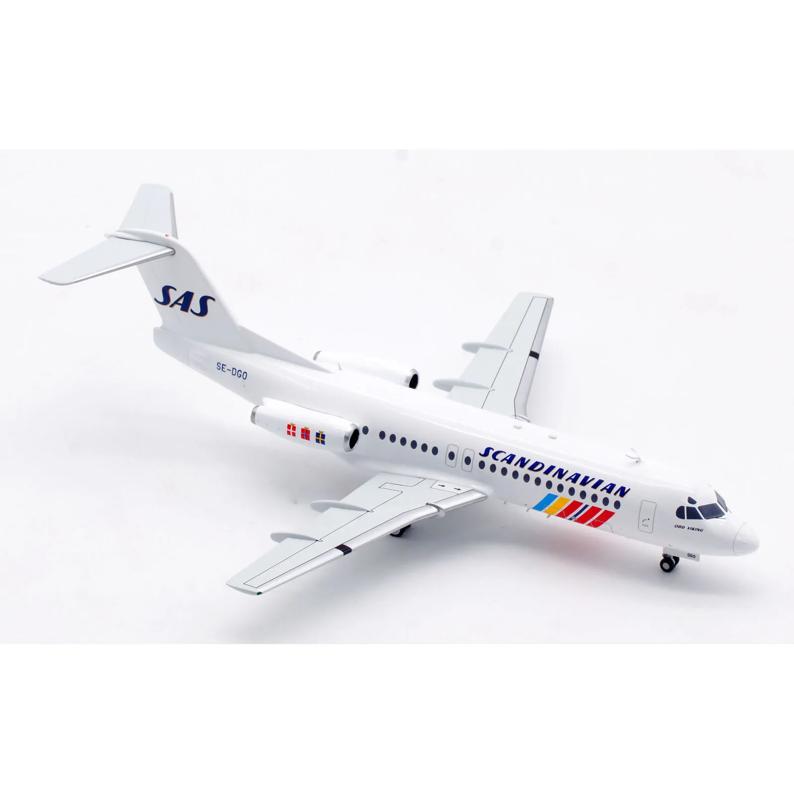 طائرة انفلايت قابلة للتحصيل ، 1:200 شركة الطيران الاسكندنافية ، SAS FOKKER F-28-4000 ، SE-DGO ، هدية سبيكة ، IFF28SK0720 #4