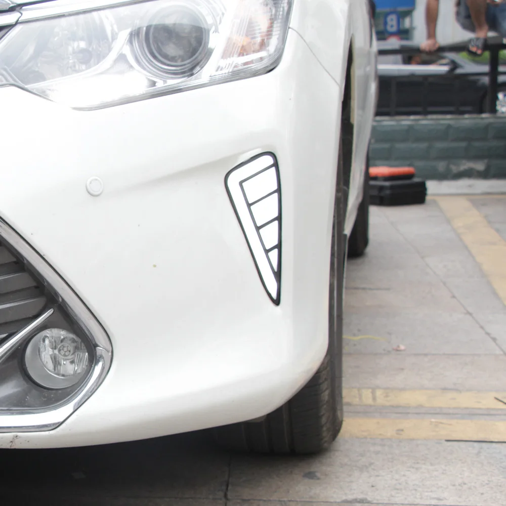 لتويوتا كامري 7th 2015-2017 المصد الأمامي ترقية LED الديناميكي النهار تشغيل ضوء أضواء السيارة الجمعية أداة الملحقات #6