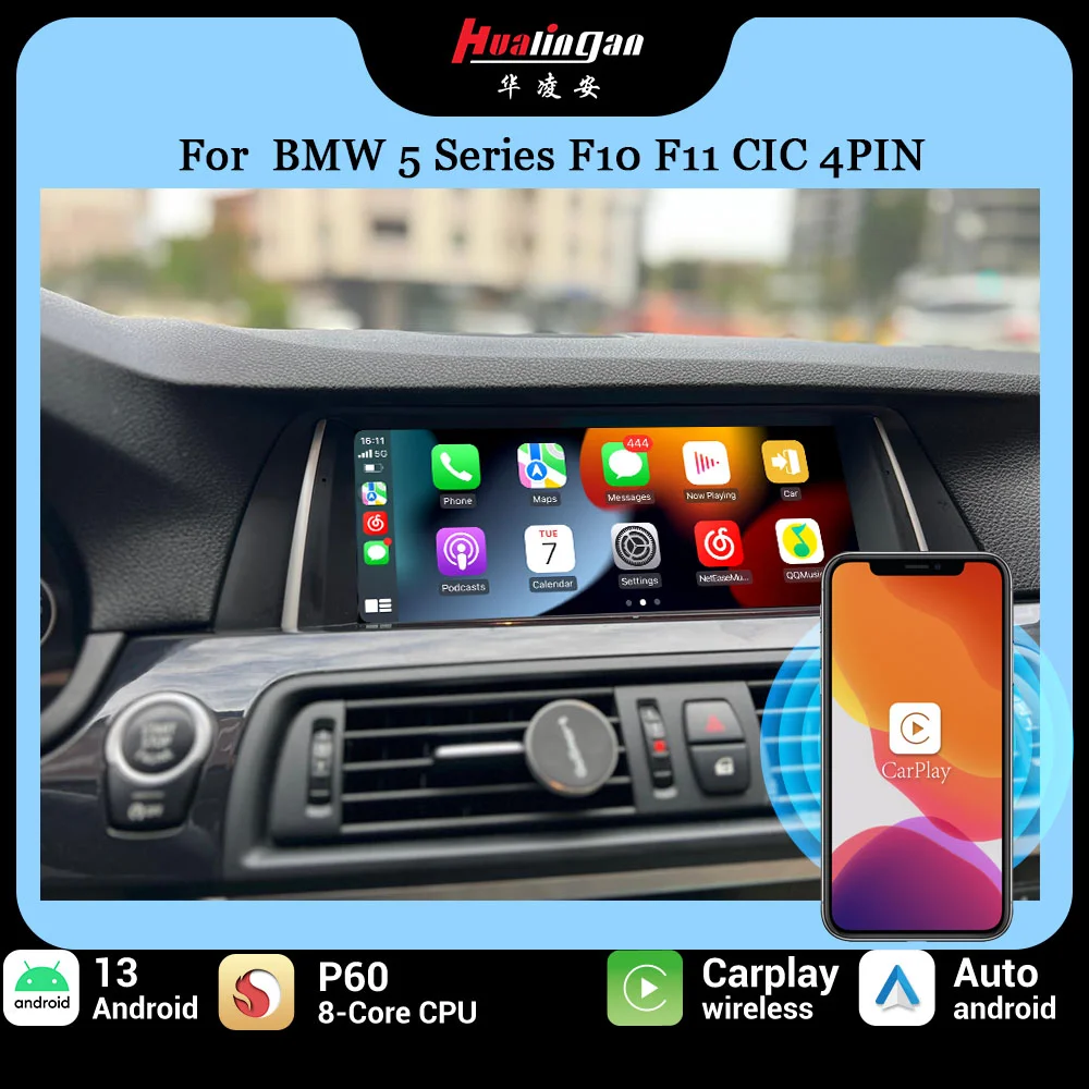 

Hualingan car stereo for BMW 5 Series F10 F11 CIC NBT 10.25 inch touch screen radio upgrade GPS navigation CarPlay Android Auto