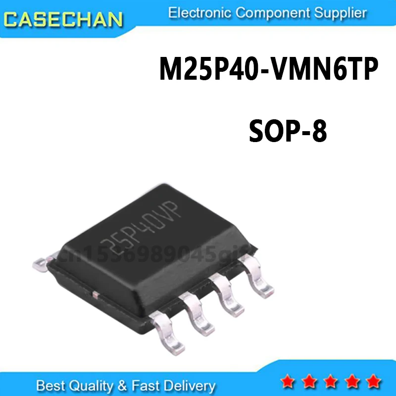 5PCS New and Original M25P40-VMN6TP 25P40VP SOP-8 4Mbit 512K FLASH