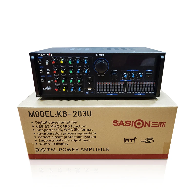 

power mixer amplifier KB-203U wireless BL professional audio amplifier