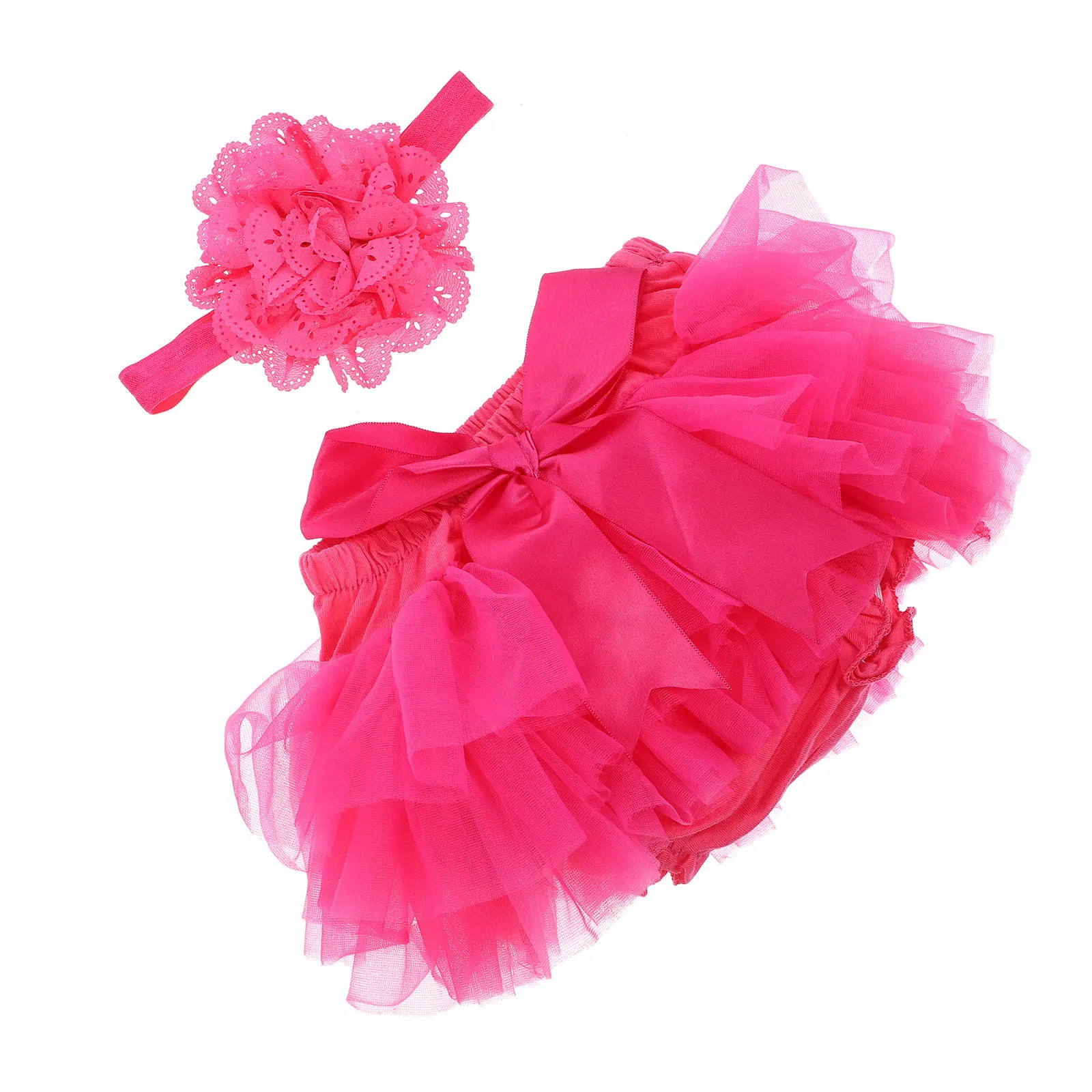 

1Pcs Baby Girls Tutu Skirt Rosy Color Size S Satin Waistband Photography Birthday Clothes Accessory Newborn Dress