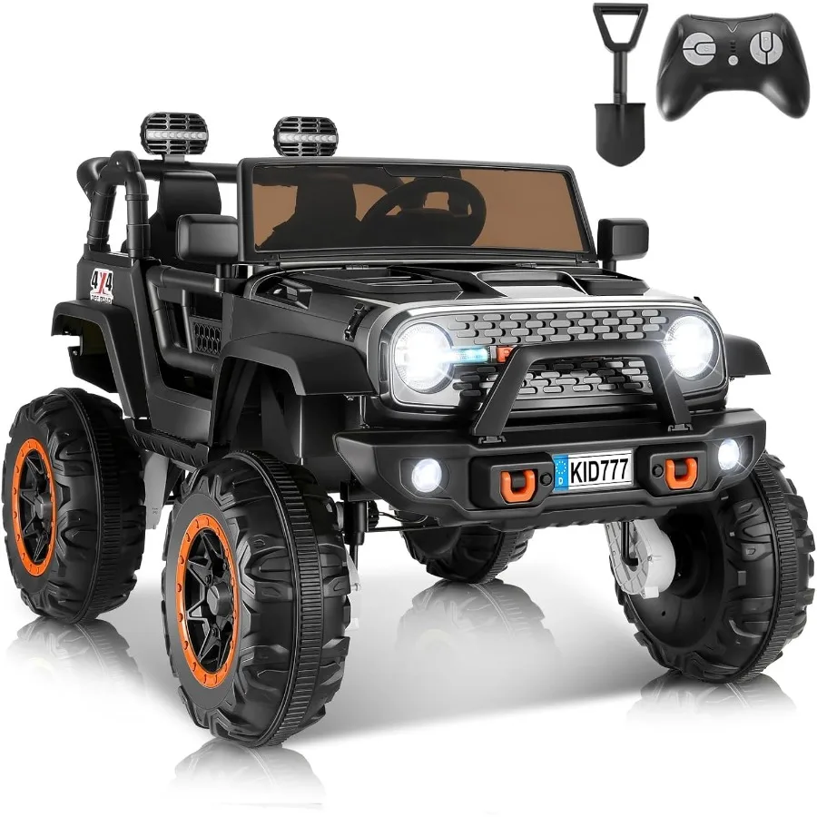 Camion électrique 24 V, camion alimenté par batterie 2 places avec siège large de 20", roues puissantes 4 x 100 W, musique, télécommande, LE