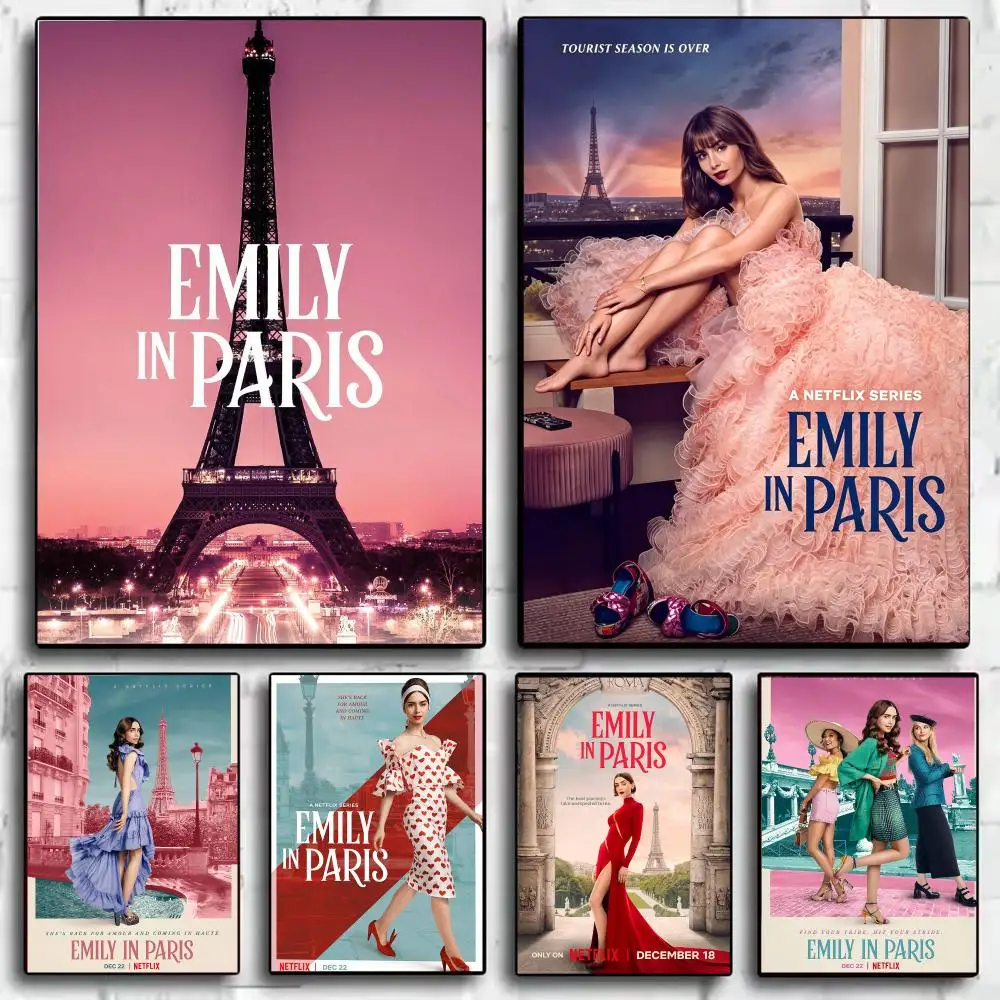 Classic Movie E-Emily in Paris Poster Modern  Wall Art Aesthetic Minimalist Bedroom Decor Cafe Home Gift
