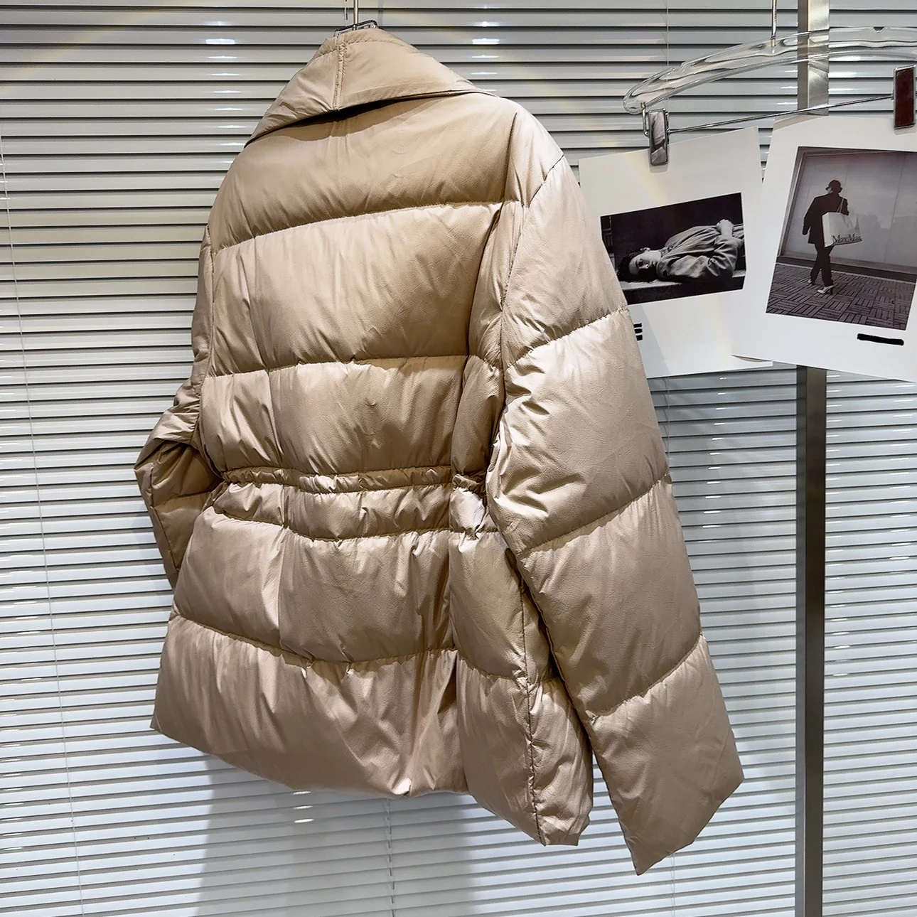

Trendy Winter Cotton Jaet Dstring Waist Design Warmth Collar Street Sle Women's Outerwear Long Sve Regular Length